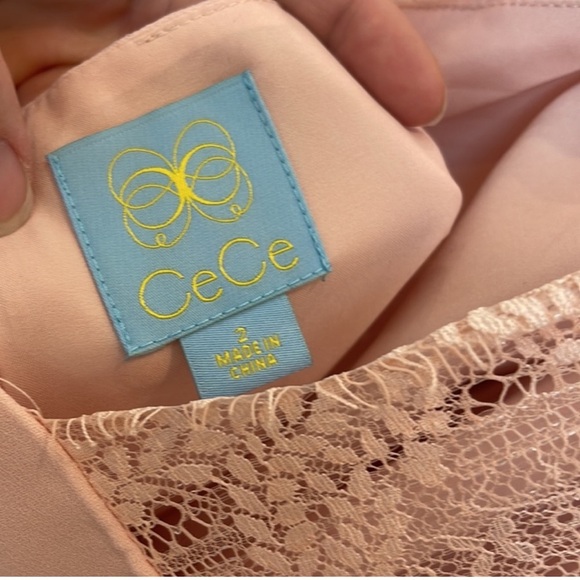 CeCe Pink Halter Neck Lace Back Fit & Flare Dress Size 2 - Picture 8 of 9